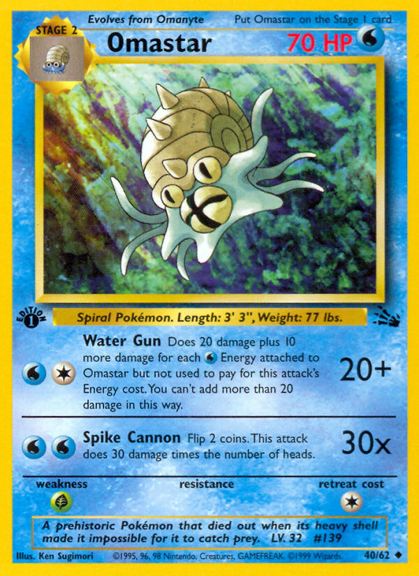 Omastar – Fossil 40/62 Pokémon card