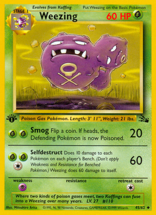 Weezing – Fossil 45/62 Pokémon card