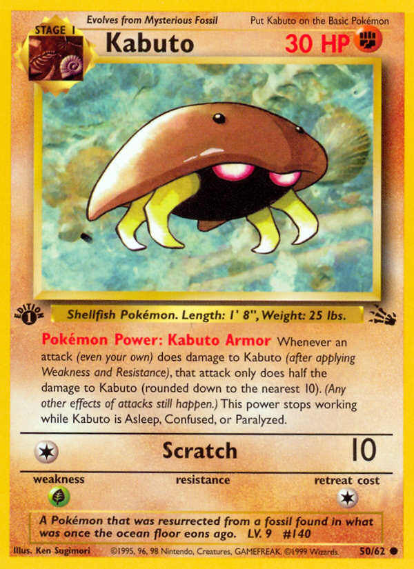 Kabuto – Fossil 50/62 Pokémon card