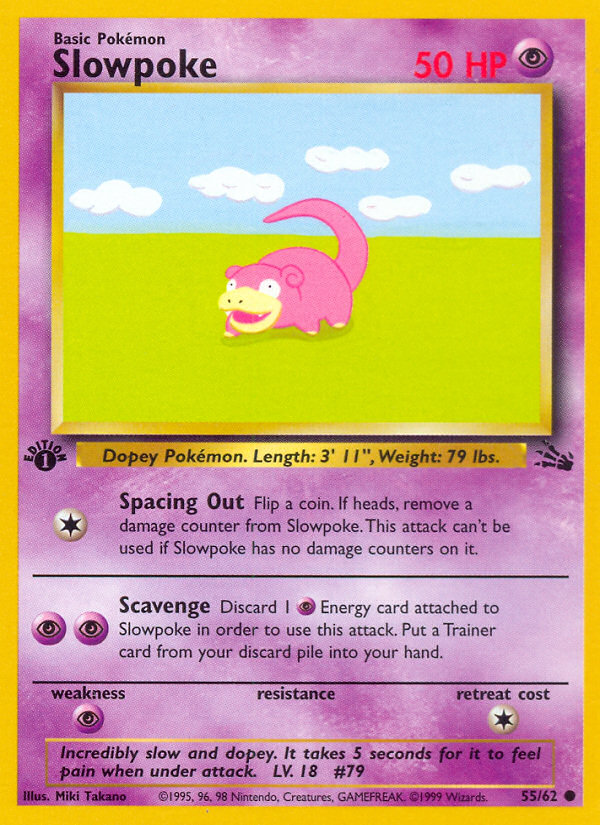 Slowpoke – Fossil 55/62 Pokémon card