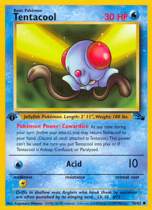 Tentacool – Fossil 56/62 Pokémon card
