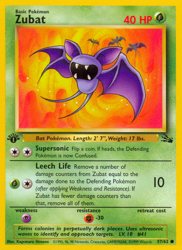 Zubat – Fossil 57/62 Pokémon card