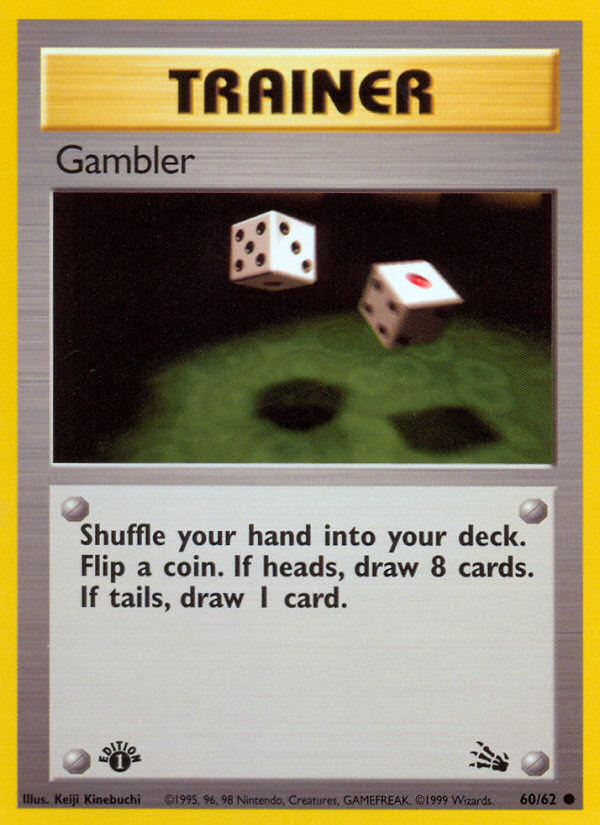 Gambler – Fossil 60/62 Pokémon card