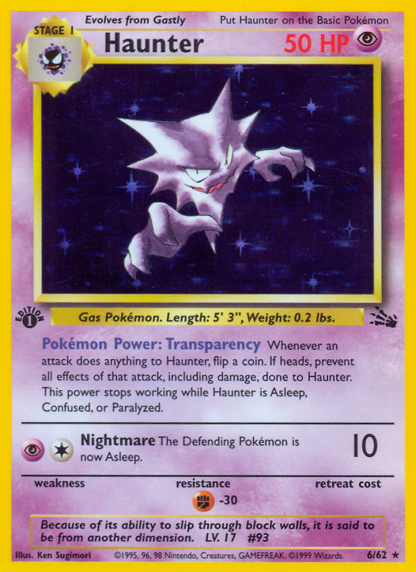 Haunter – Fossil 6/62 Pokémon card