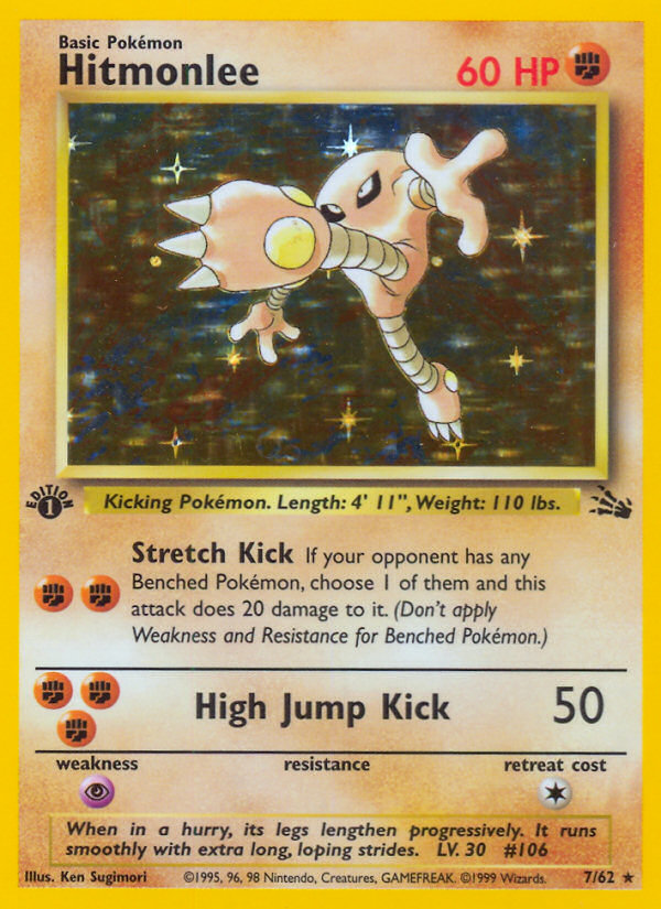 Hitmonlee – Fossil 7/62 Pokémon card