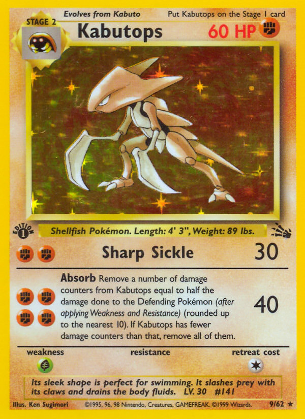 Kabutops – Fossil 9/62 Pokémon card