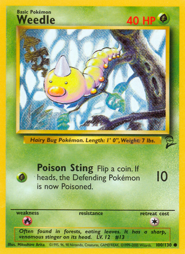 Weedle – Base Set 2 100/130 Pokémon card