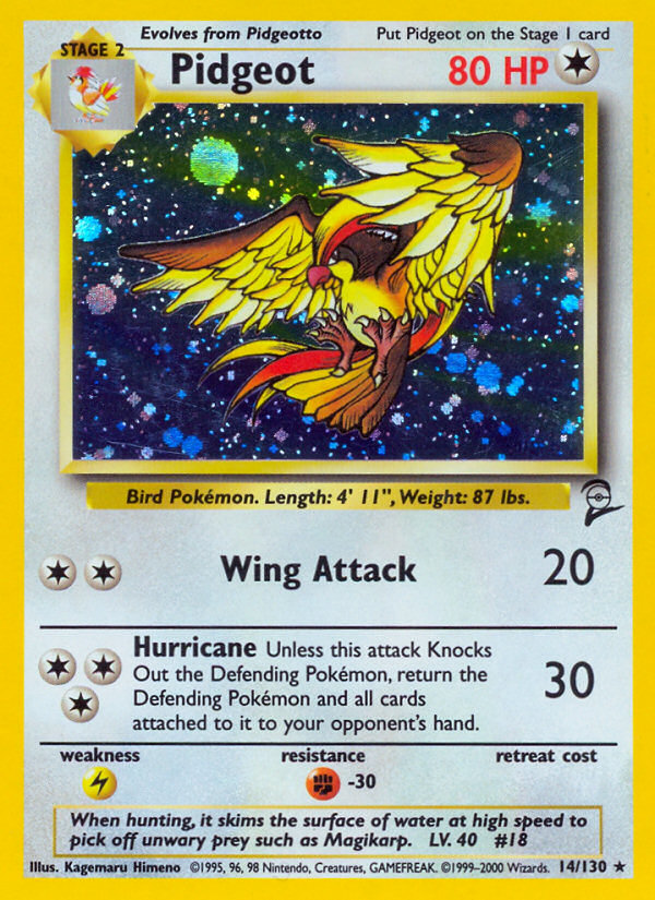 Pidgeot – Base Set 2 14/130 Pokémon card