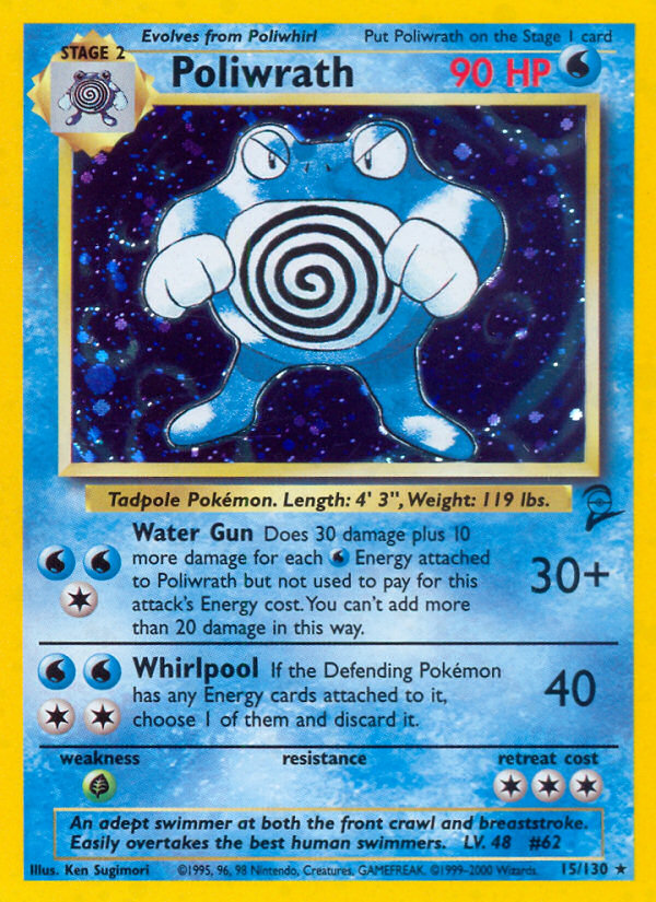 Poliwrath – Base Set 2 15/130 Pokémon card