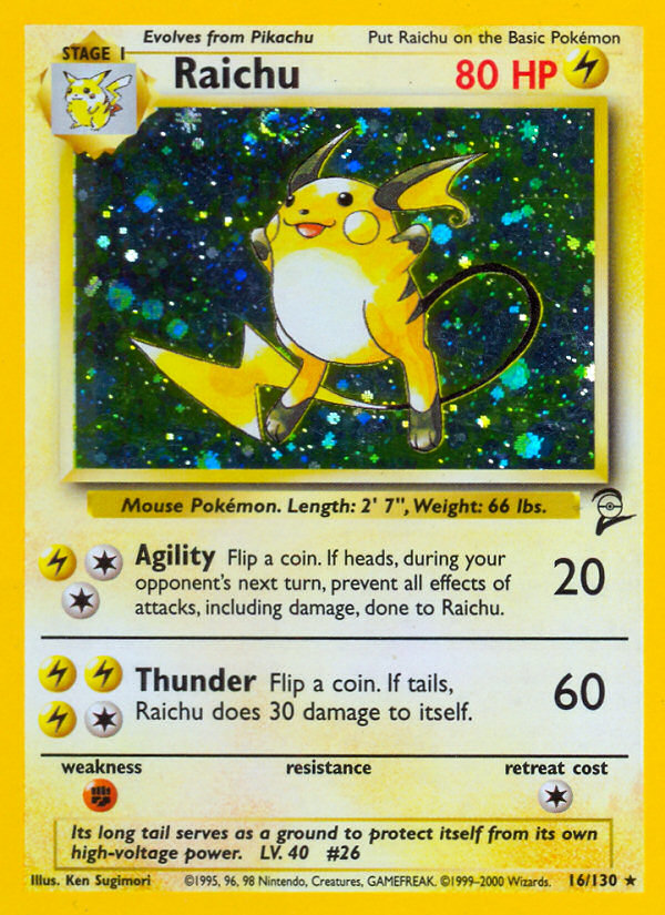Raichu – Base Set 2 16/130 Pokémon card
