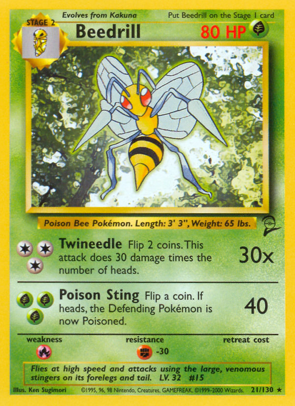 Beedrill – Base Set 2 21/130 Pokémon card