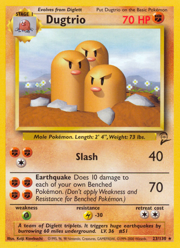Dugtrio – Base Set 2 23/130 Pokémon card