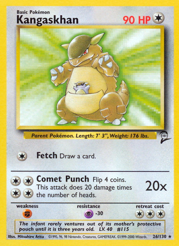 Kangaskhan – Base Set 2 26/130 Pokémon card