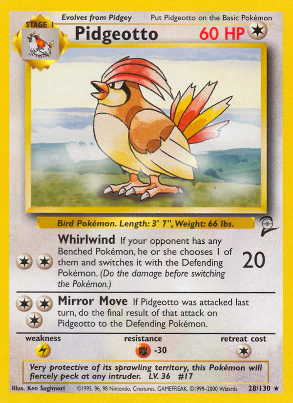 Pidgeotto – Base Set 2 28/130 Pokémon card