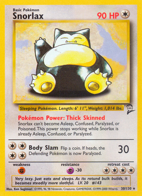 Snorlax – Base Set 2 30/130 Pokémon card
