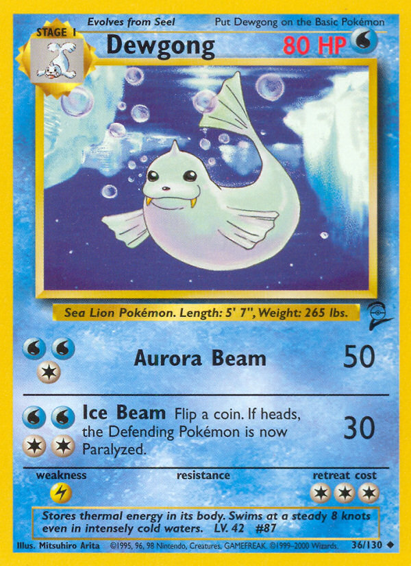 Dewgong – Base Set 2 36/130 Pokémon card