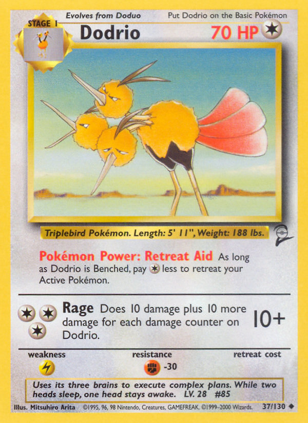 Dodrio – Base Set 2 37/130 Pokémon card