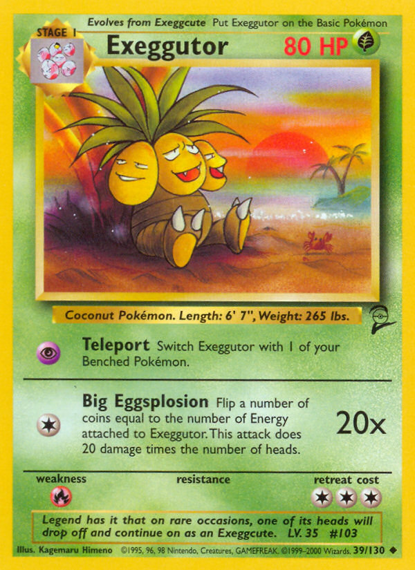 Exeggutor – Base Set 2 39/130 Pokémon card