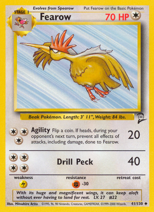 Fearow – Base Set 2 41/130 Pokémon card