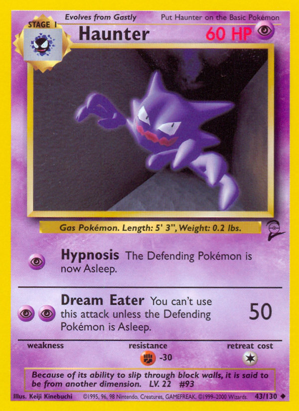 Haunter – Base Set 2 43/130 Pokémon card