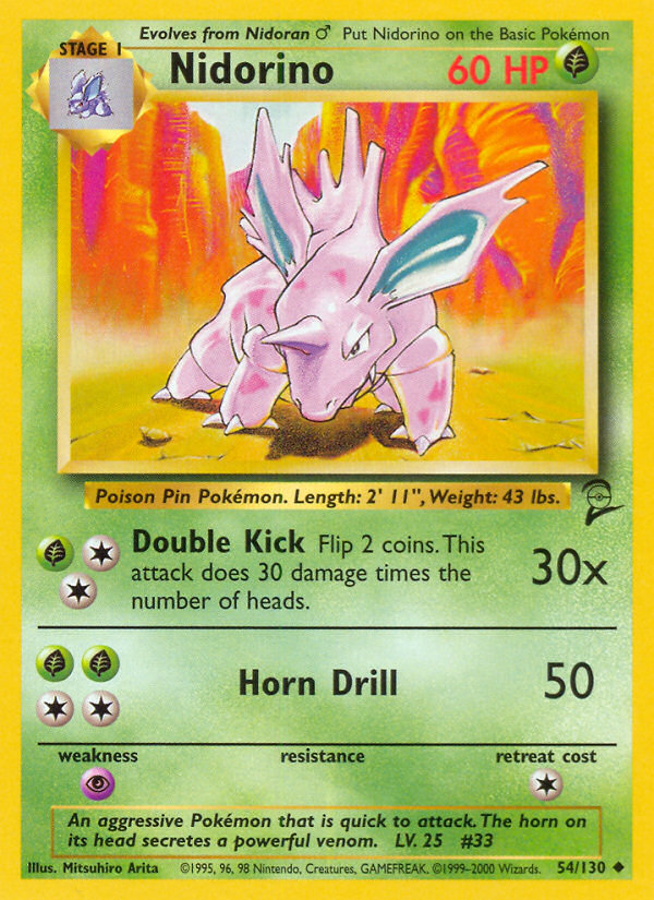 Nidorino – Base Set 2 54/130 Pokémon card
