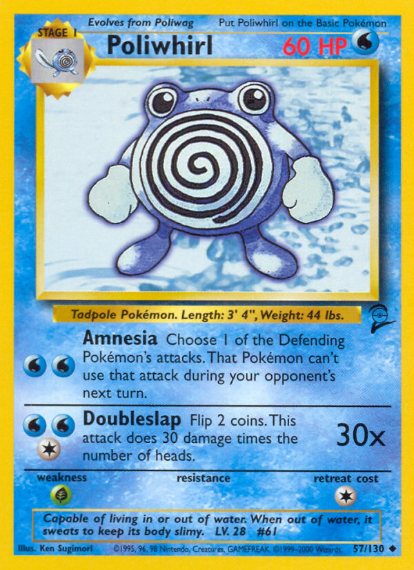 Poliwhirl – Base Set 2 57/130 Pokémon card