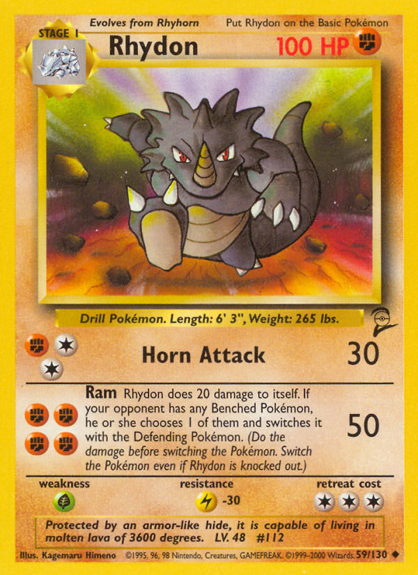 Rhydon – Base Set 2 59/130 Pokémon card