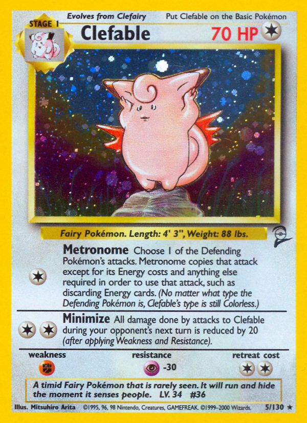 Clefable – Base Set 2 5/130 Pokémon card