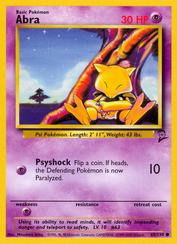 Abra – Base Set 2 65/130 Pokémon card