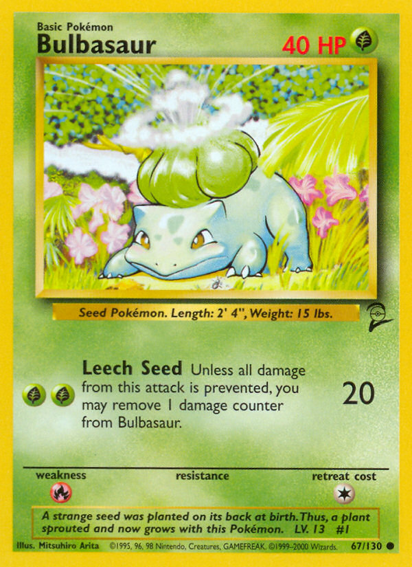 Bulbasaur – Base Set 2 67/130 Pokémon card