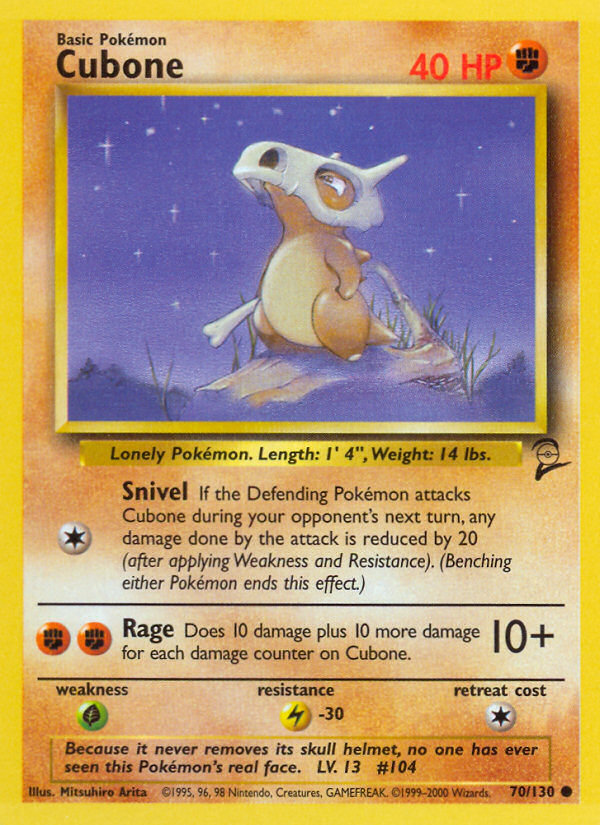 Cubone – Base Set 2 70/130 Pokémon card