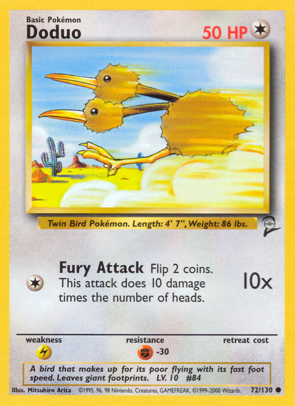 Doduo – Base Set 2 72/130 Pokémon card