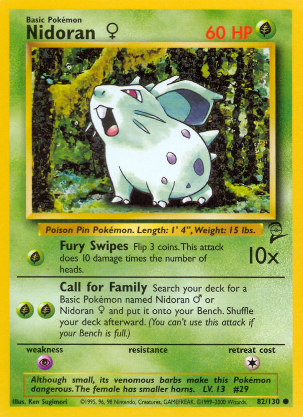 Nidoran ♀ – Base Set 2 82/130 Pokémon card