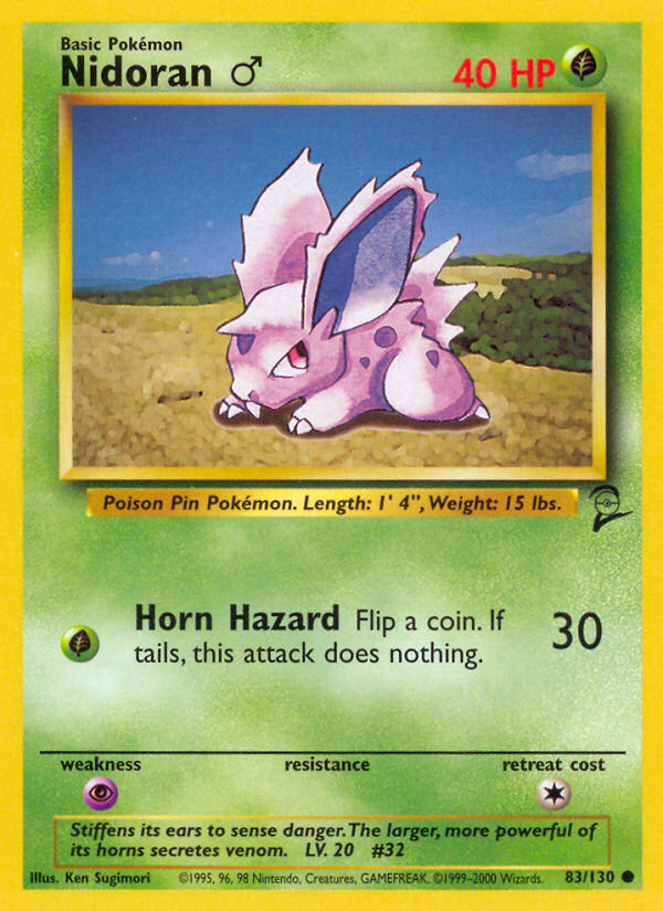 Nidoran ♂ – Base Set 2 83/130 Pokémon card