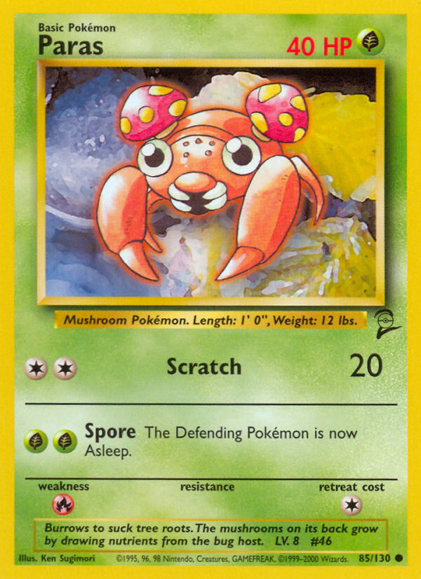 Paras – Base Set 2 85/130 Pokémon card