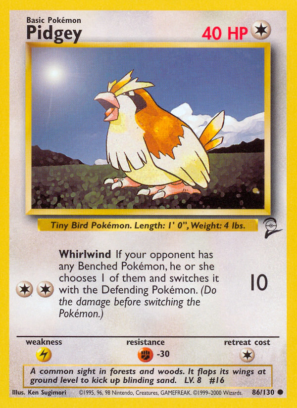 Pidgey – Base Set 2 86/130 Pokémon card