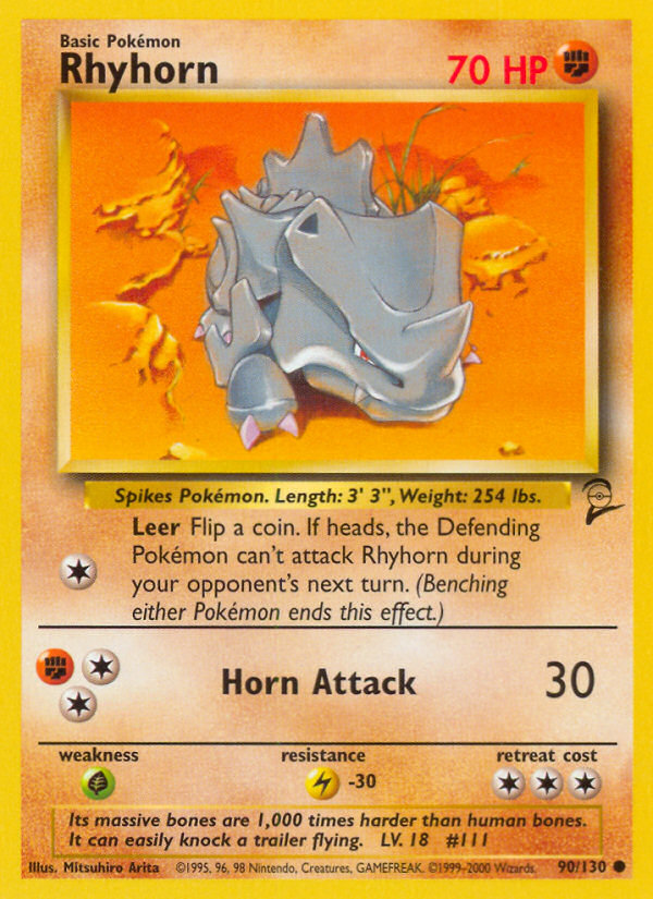 Rhyhorn – Base Set 2 90/130 Pokémon card