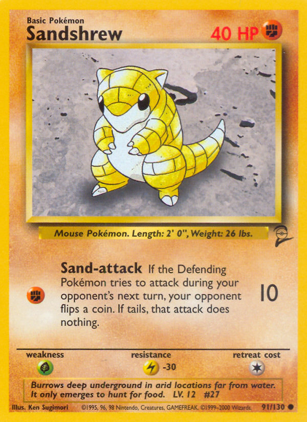 Sandshrew – Base Set 2 91/130 Pokémon card