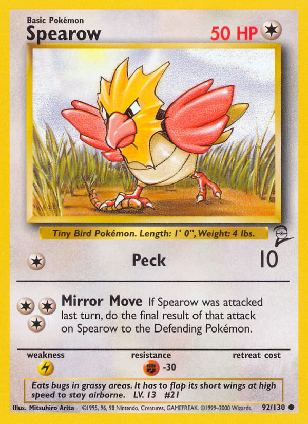 Spearow – Base Set 2 92/130 Pokémon card