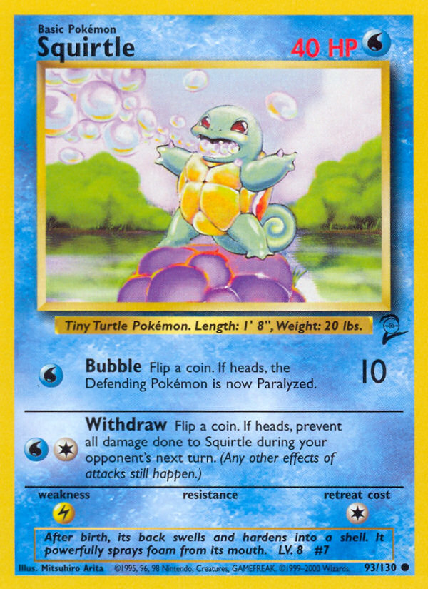 Squirtle – Base Set 2 93/130 Pokémon card