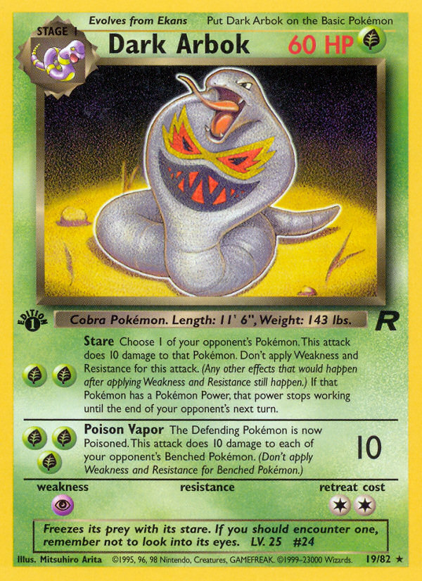 Dark Arbok – Team Rocket 19/82 Pokémon card
