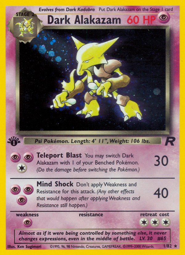 Dark Alakazam – Team Rocket 1/82 Pokémon card