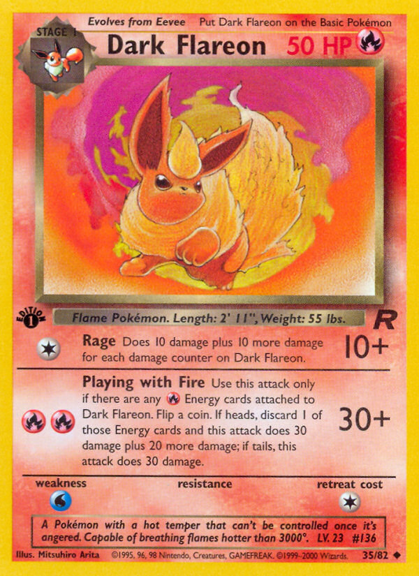 Dark Flareon – Team Rocket 35/82 Pokémon card