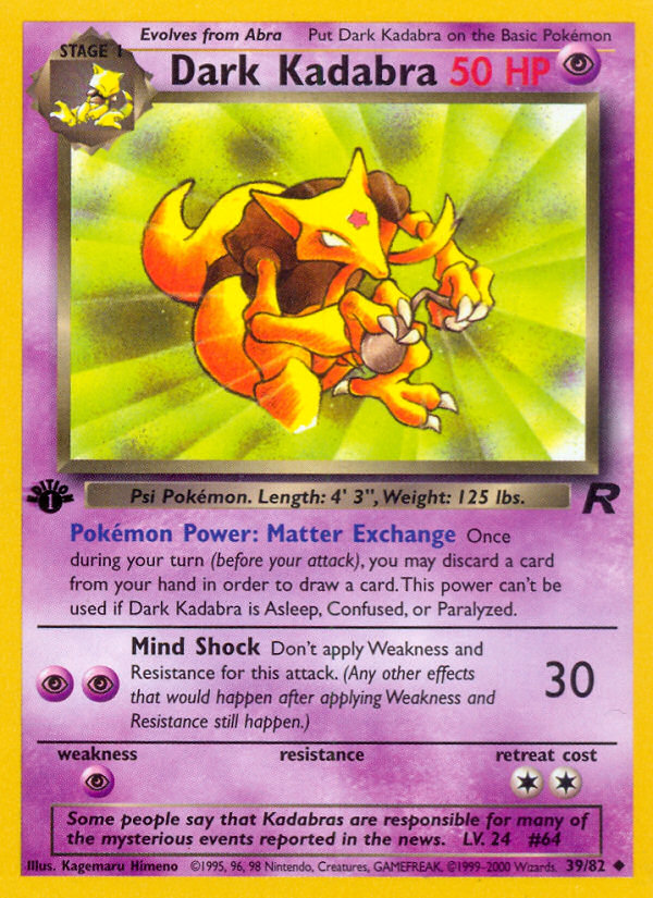 Dark Kadabra – Team Rocket 39/82 Pokémon card