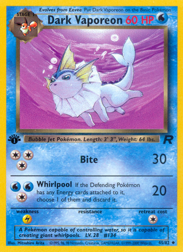 Dark Vaporeon – Team Rocket 45/82 Pokémon card