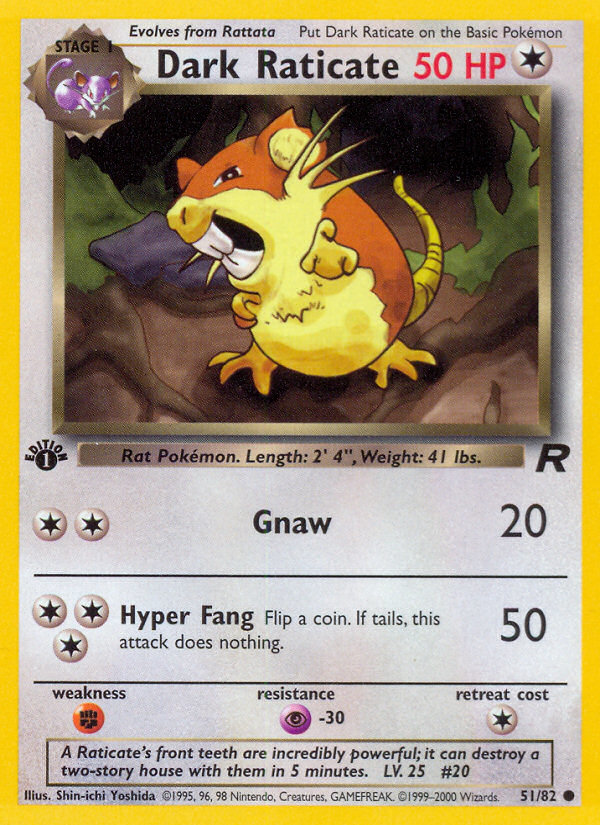 Dark Raticate – Team Rocket 51/82 Pokémon card