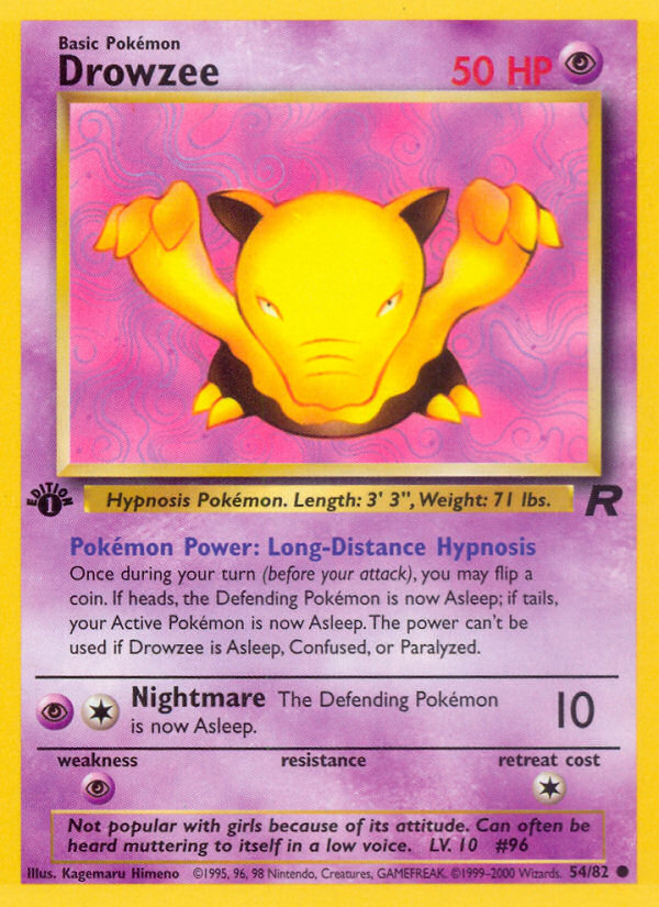 Drowzee – Team Rocket 54/82 Pokémon card