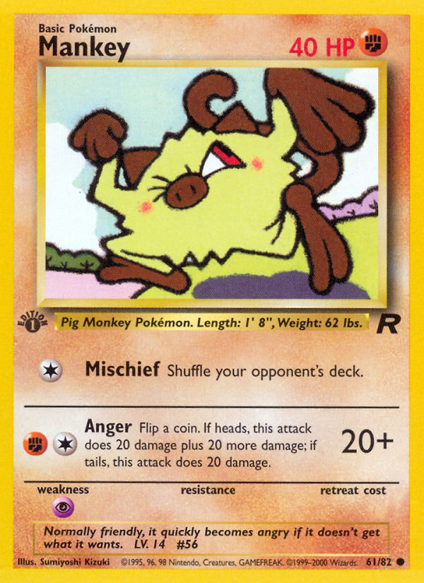 Mankey – Team Rocket 61/82 Pokémon card