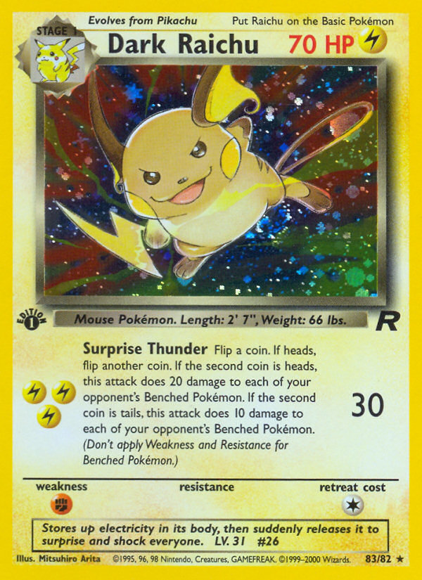 Dark Raichu – Team Rocket 83/82 Pokémon card