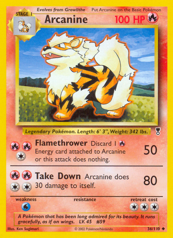Arcanine – Legendary Collection 36/110 Pokémon card